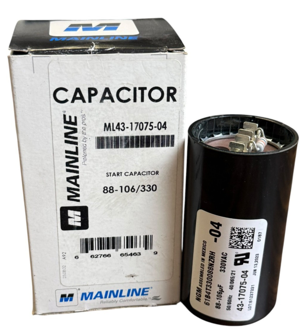 Mainline 43-17075-04 Start Capacitor 88-106µF 330VAC HVAC Motor /43-17075-04