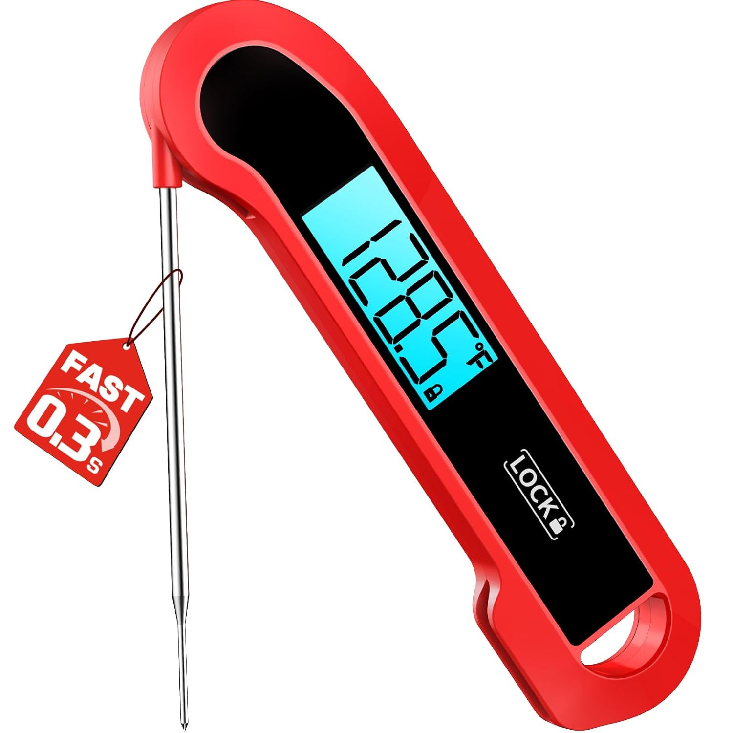 0.3 Sec Instant Read Meat Thermometer Digital for Cooking, ±0.5℉ Precision, Food