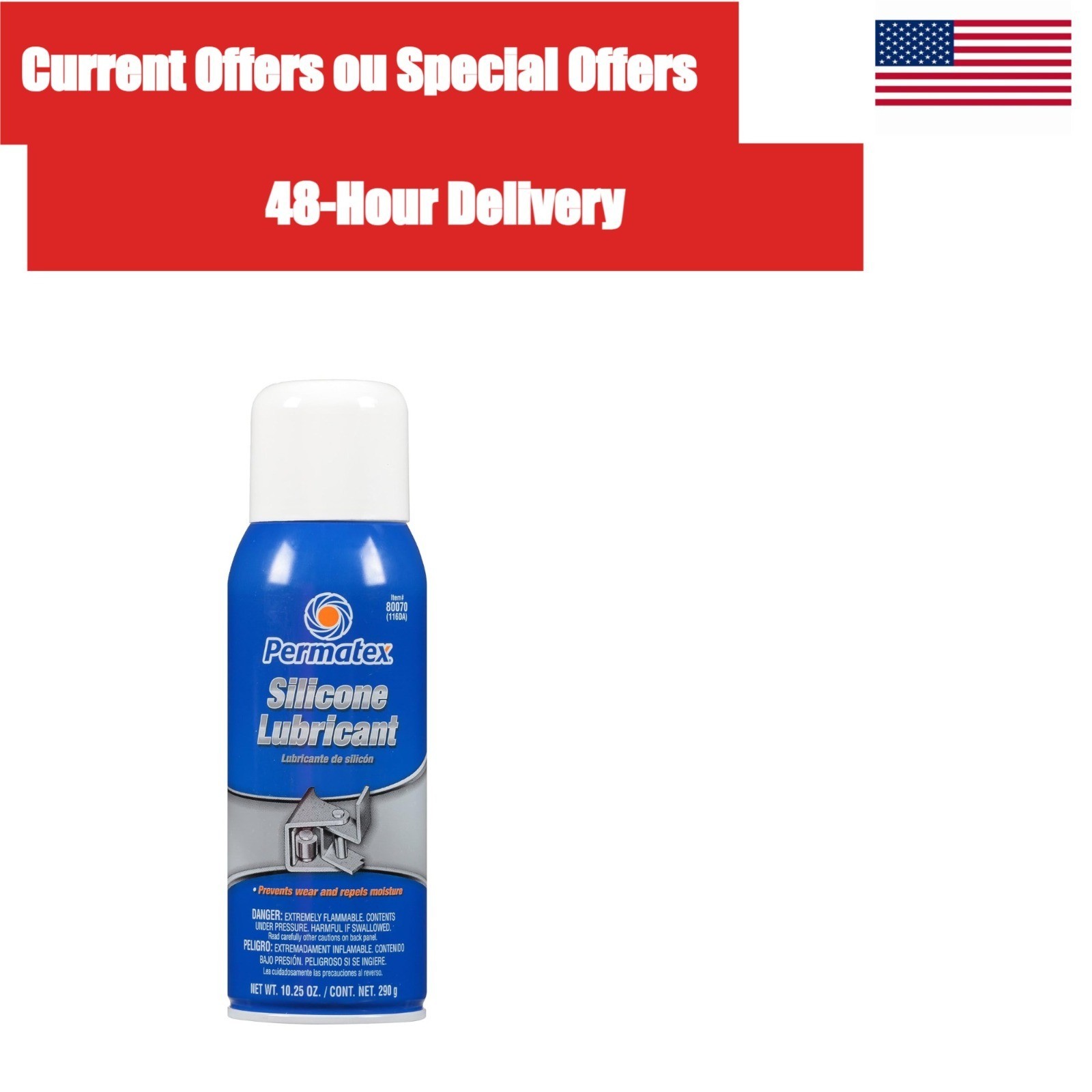 Permatex 80070 Silicone Spray Lubricant 10.25 oz Aerosol
