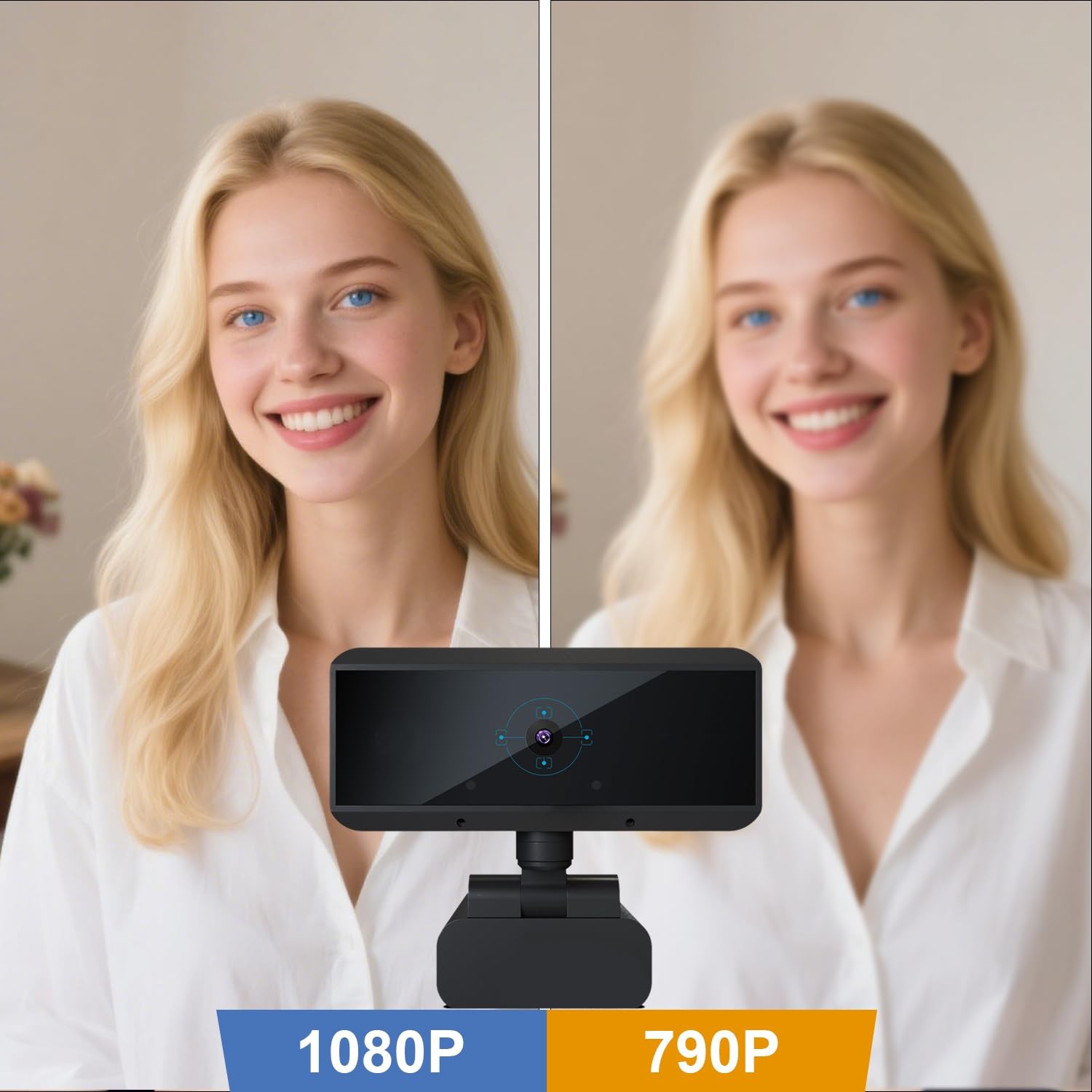 Wired USB Webcam With Microphone 1080P HD Autofocus PC Laptop Mac Camera