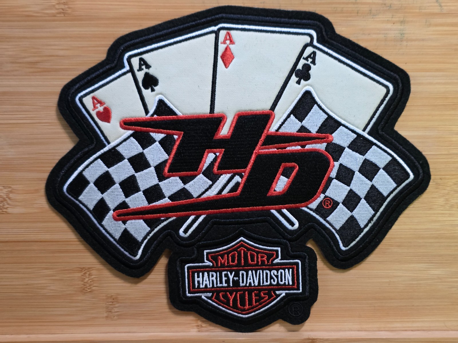 Harley Davidson  Harley Motorcycle  4 Aces  Patch  10 1/2'' x 9''