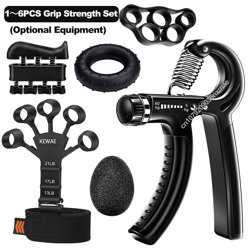 5-60Kg Adjustable Grip Strength Trainer with Finger Exerciser Hand Grip Strength