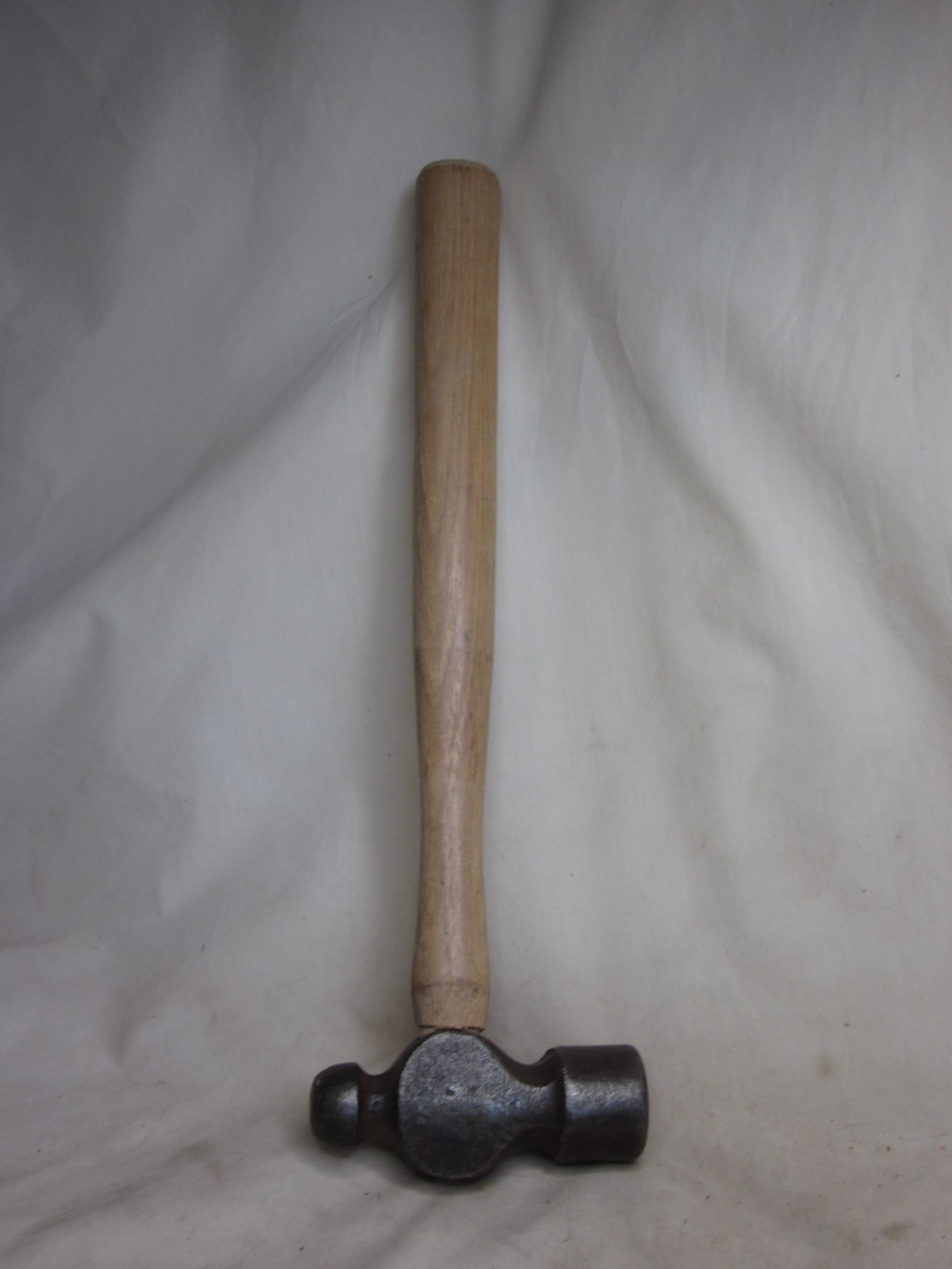vintage ball peen hammer large head wooden handle mallet tool