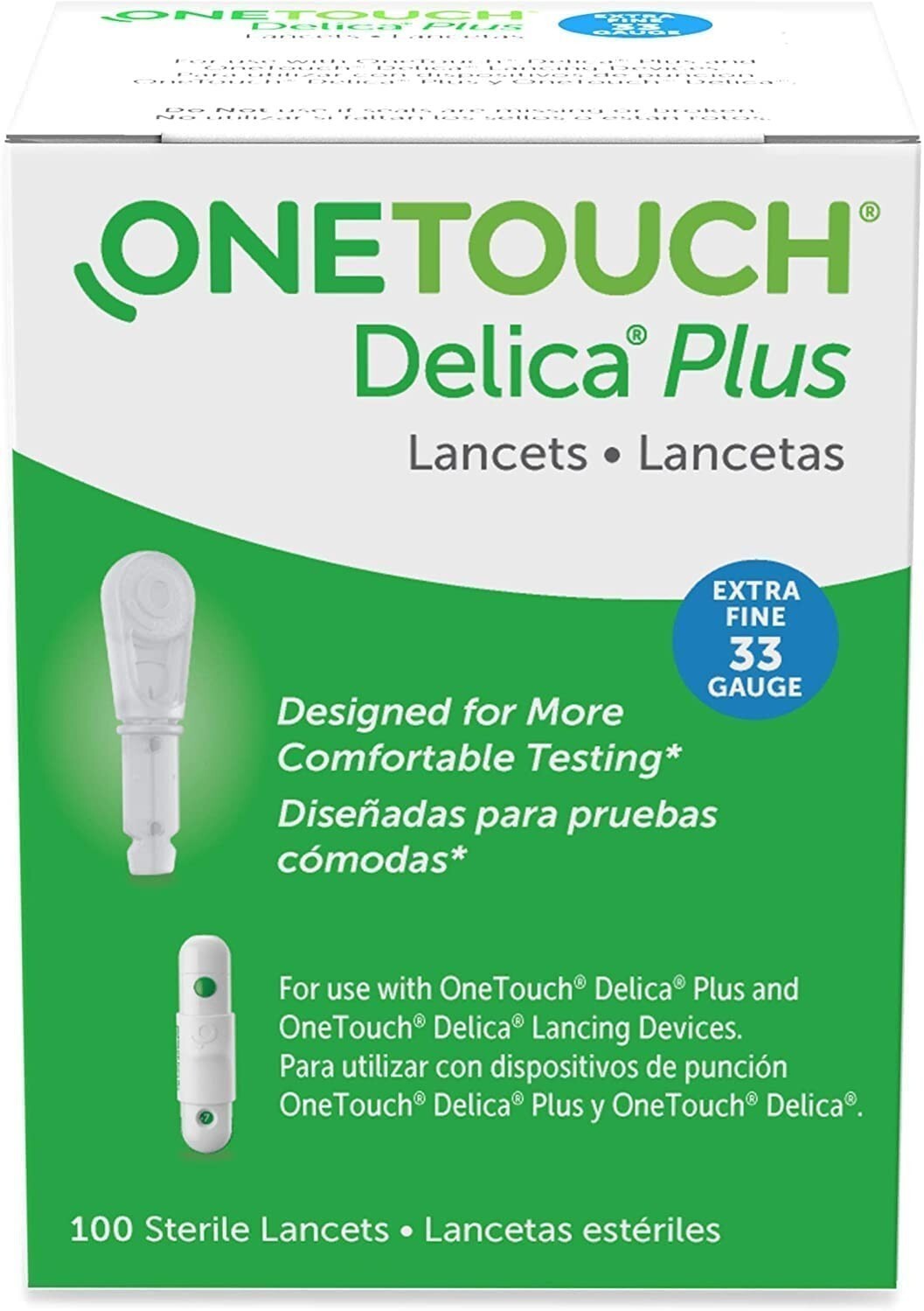 200X One Touch Delica Plus Lancets Extra Fine 33G New in Box Expiration 01/31/28