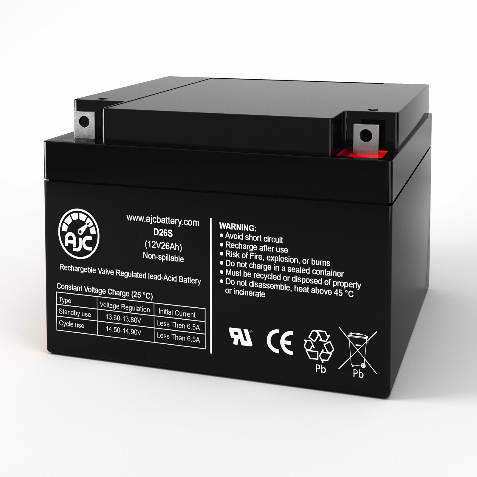 AJC Battery Compatible with C&D Dynasty MaxRate UPS12-100MR 12V 26Ah UPS Battery