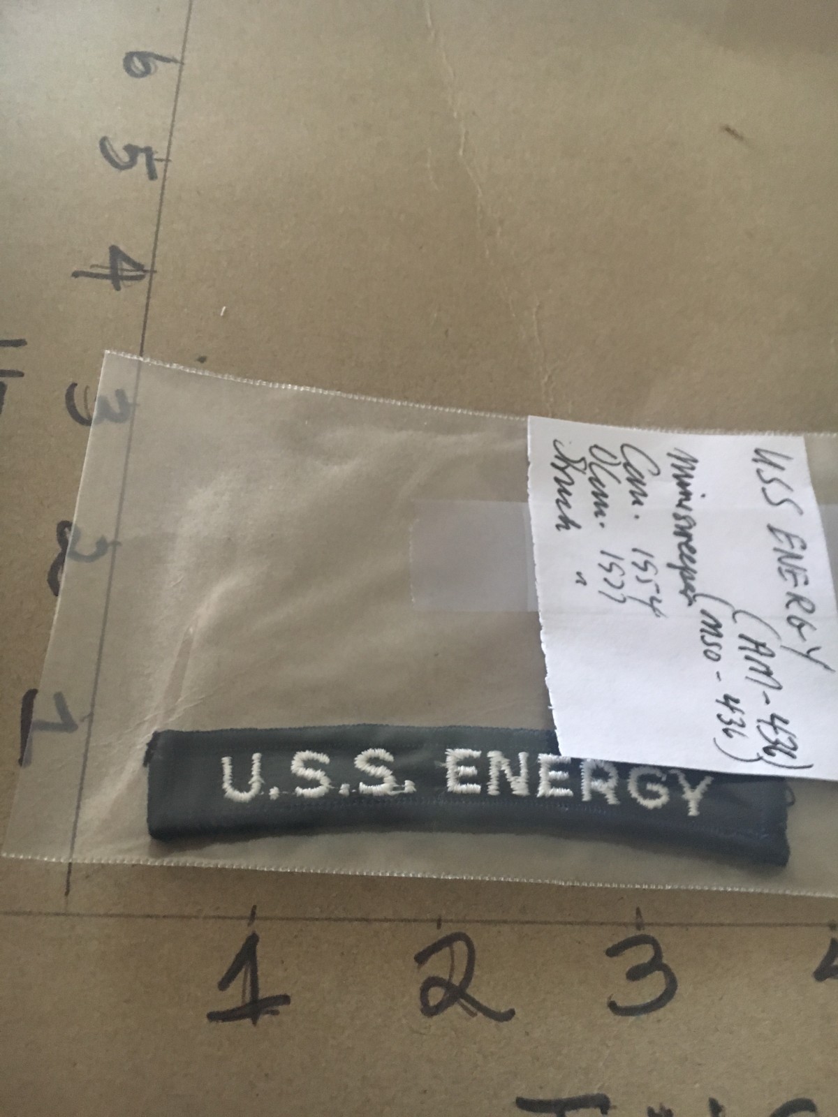 US NAVY SHOULDER STRIP TAB *** rocker *** Patch USS Energy