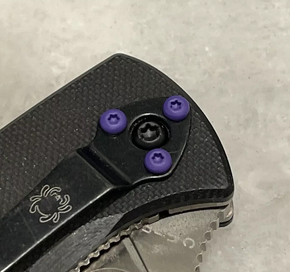 Purple Screw For Spyderco Ambitious Persistence Tenacious Resilience Pocket Clip
