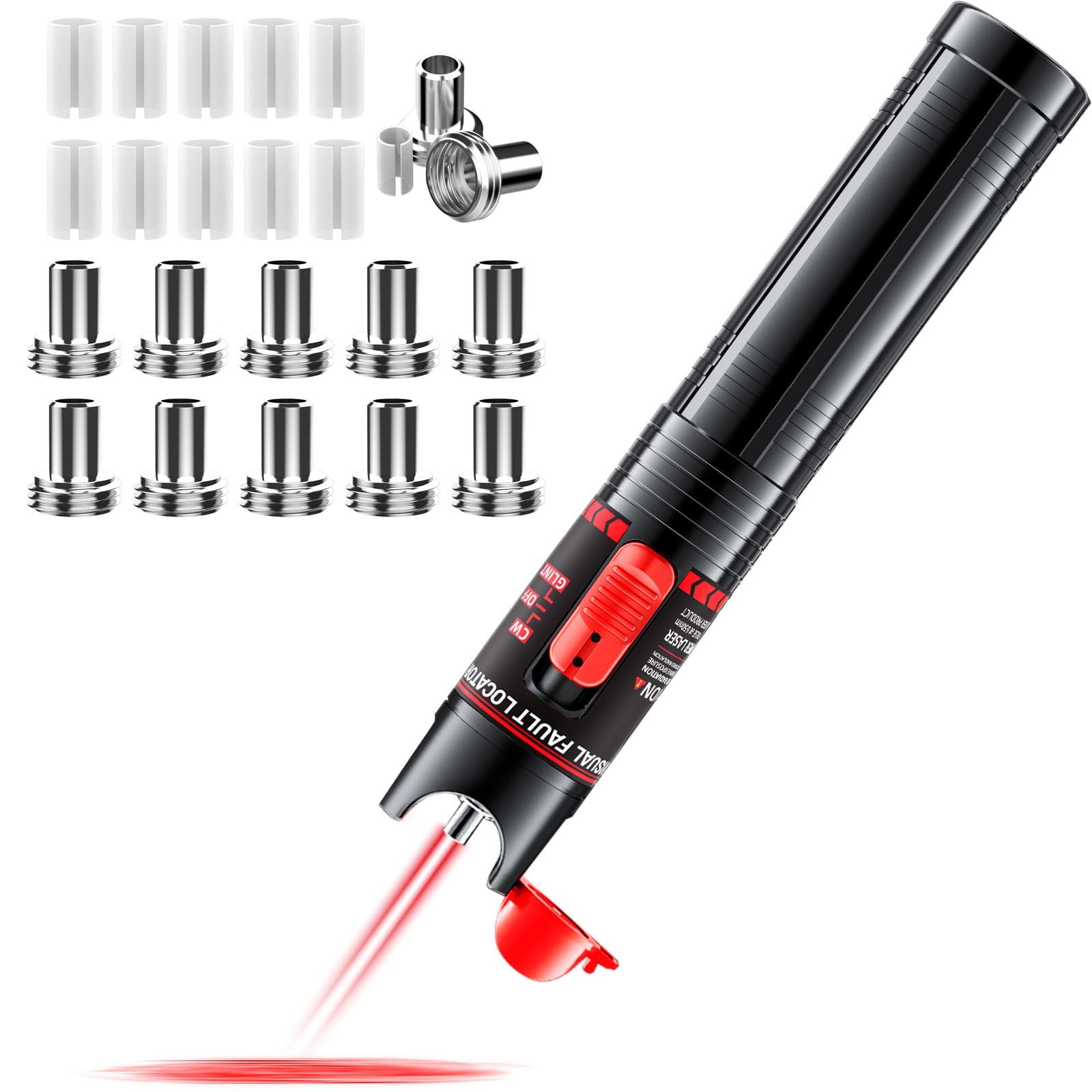 50KM Rechargeable Visual Fault Locator Fiber Optic Tester Kit with FC Male...