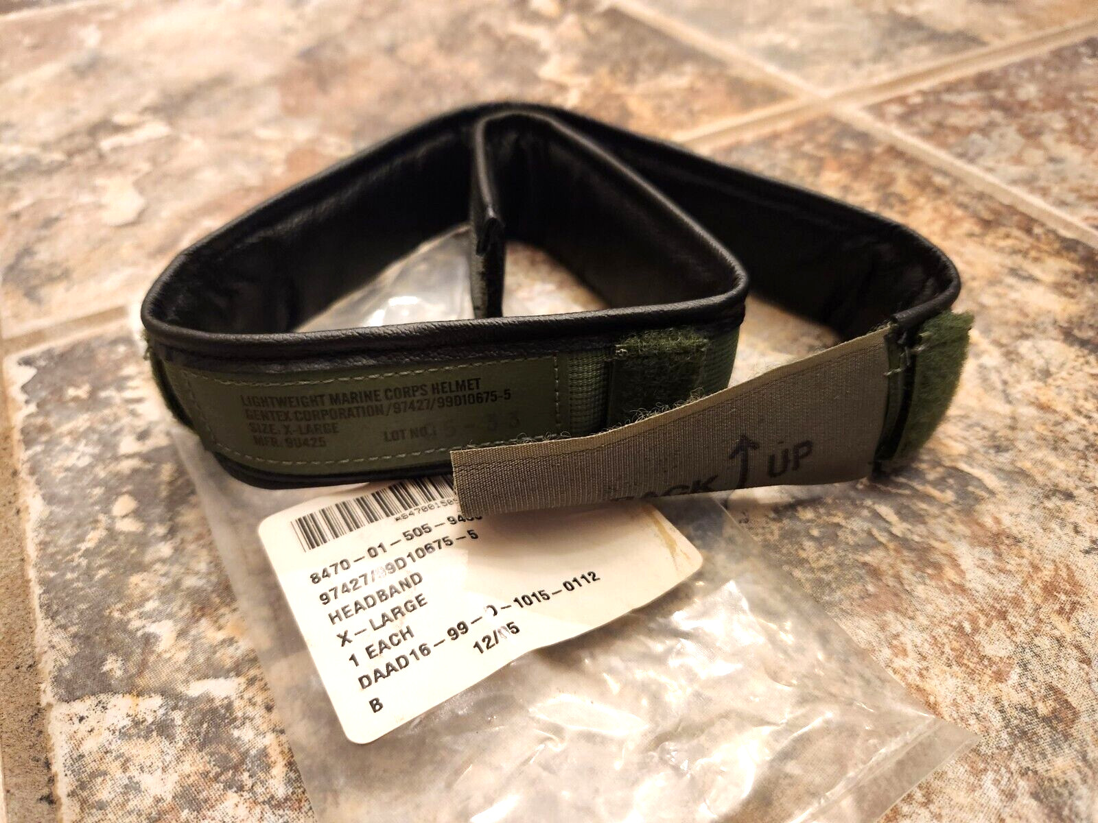 Unused 99-D USGI Gentex Combat Helmet Adjustable Headband X-Large Green NIP