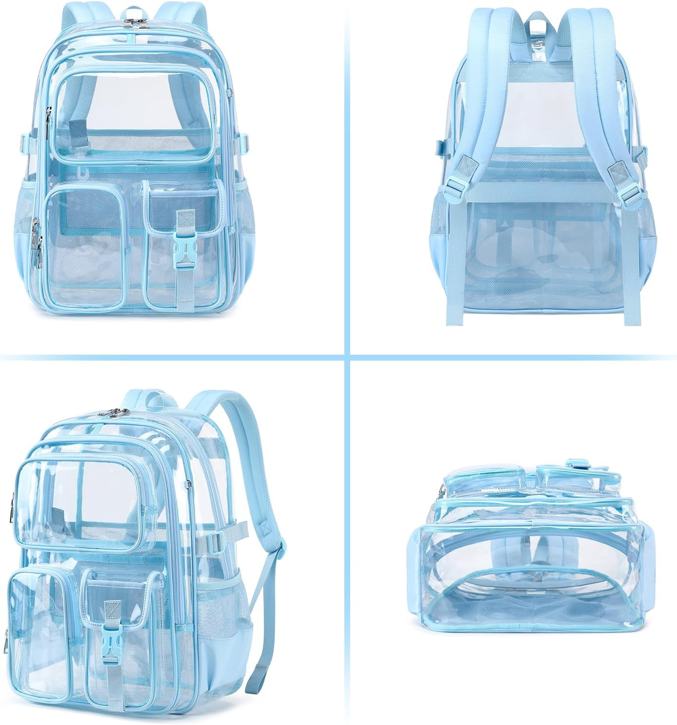 Clear Backpack for School, Heavy Duty Transparent Bookbag, See through Backpacks