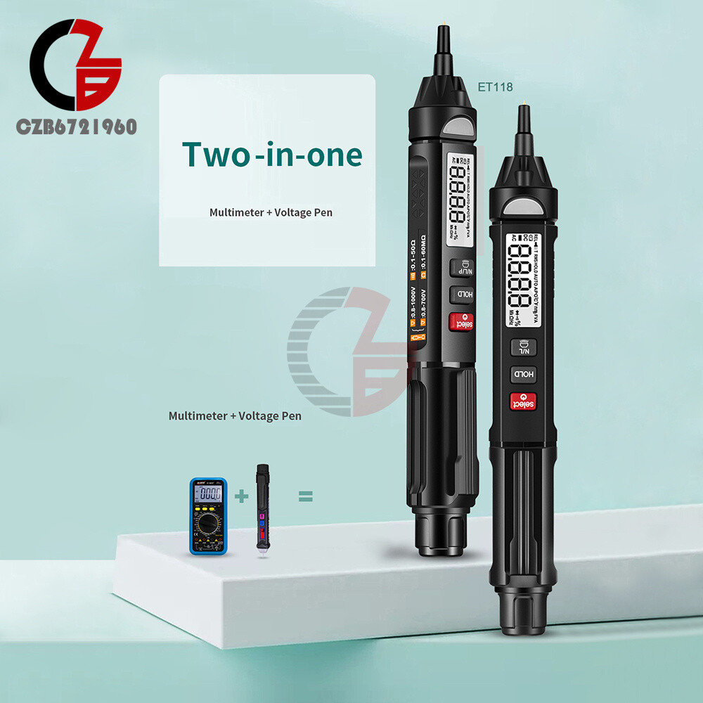 ET118 5999 counts 2-in-1 Pen + Multimeter Mini Resistance Voltmeter NCV Tester