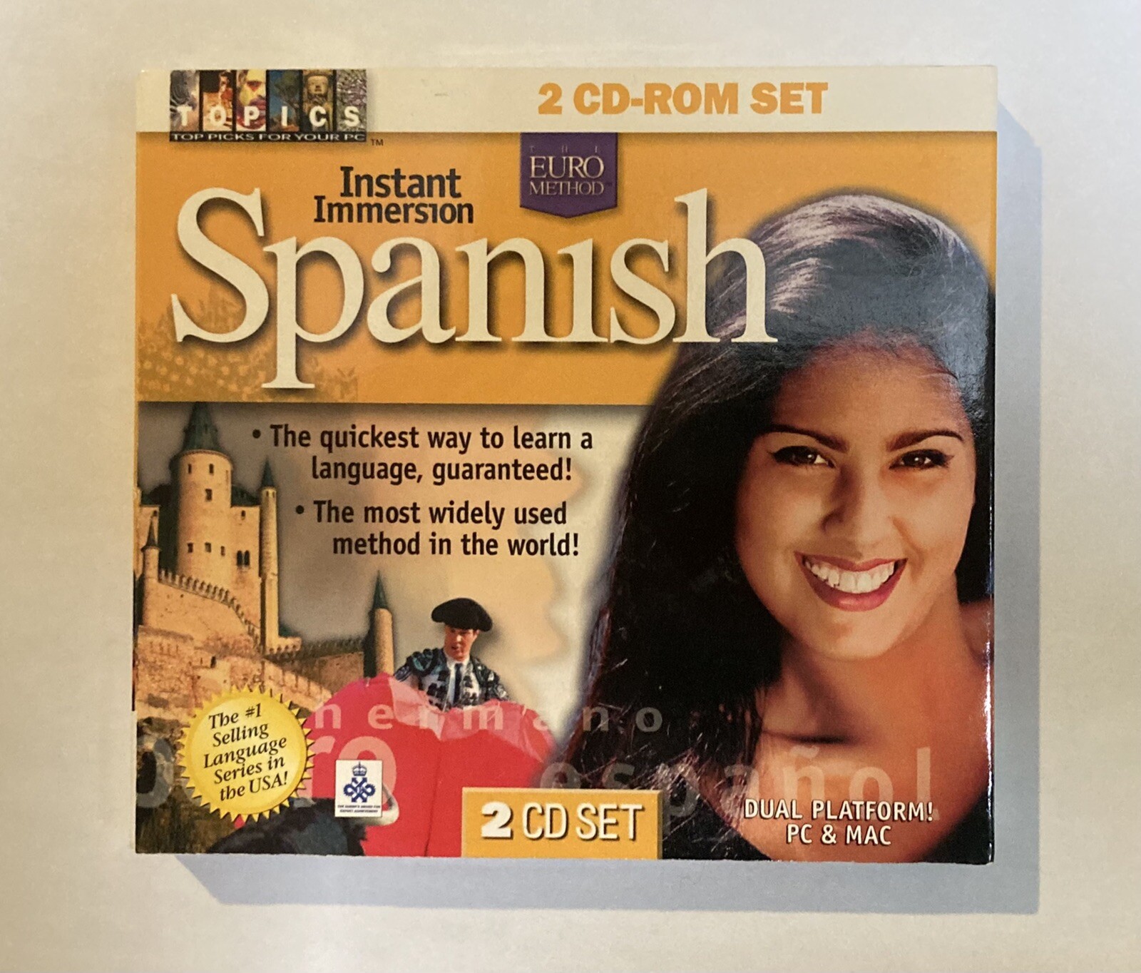 Instant Immersion SPANISH The EURO Method 2-CD ROM Set Mac & PC Sealed, 2001 Ed.
