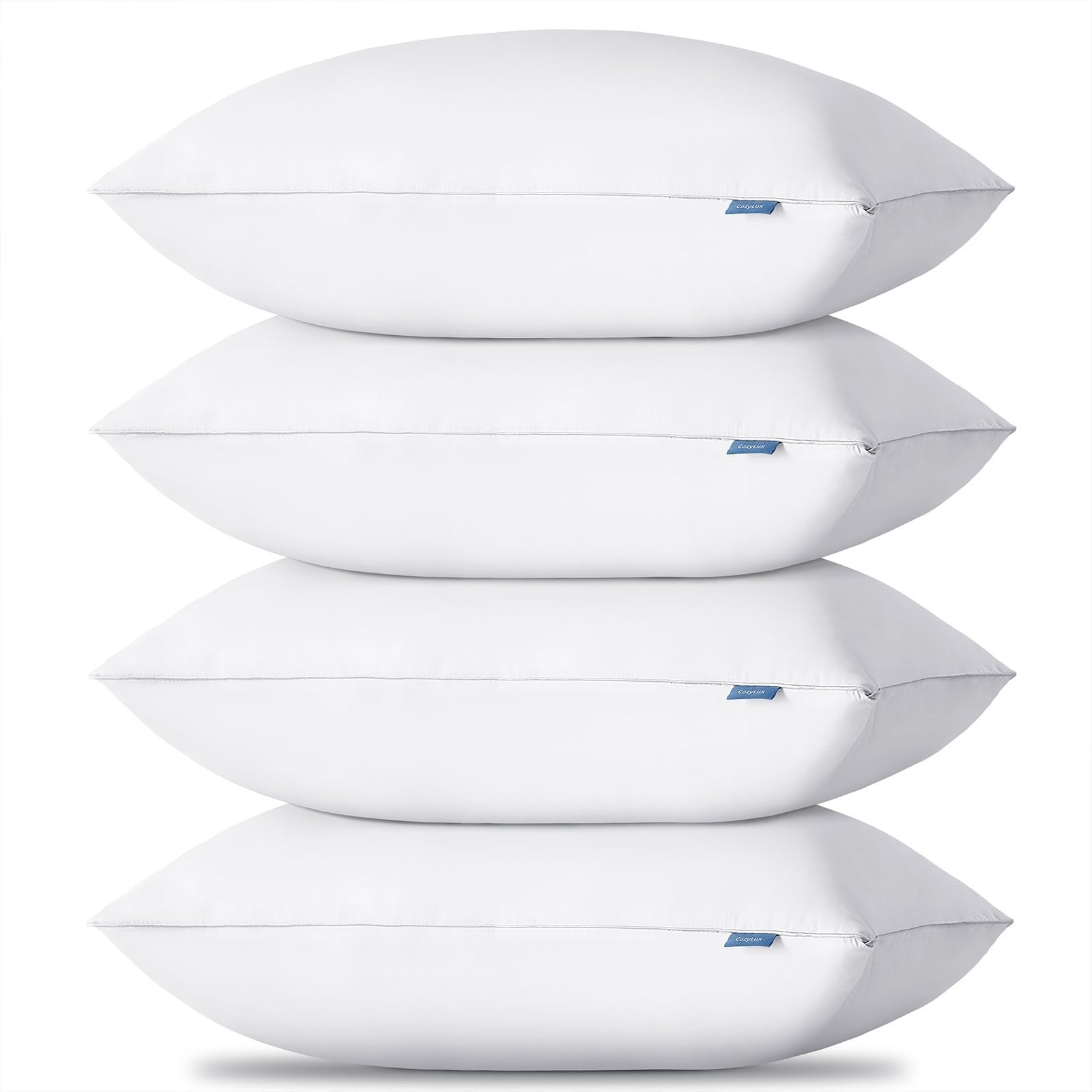 CozyLux Bed Pillows Standard Size Set of 4, 18" x 26", Medium Support