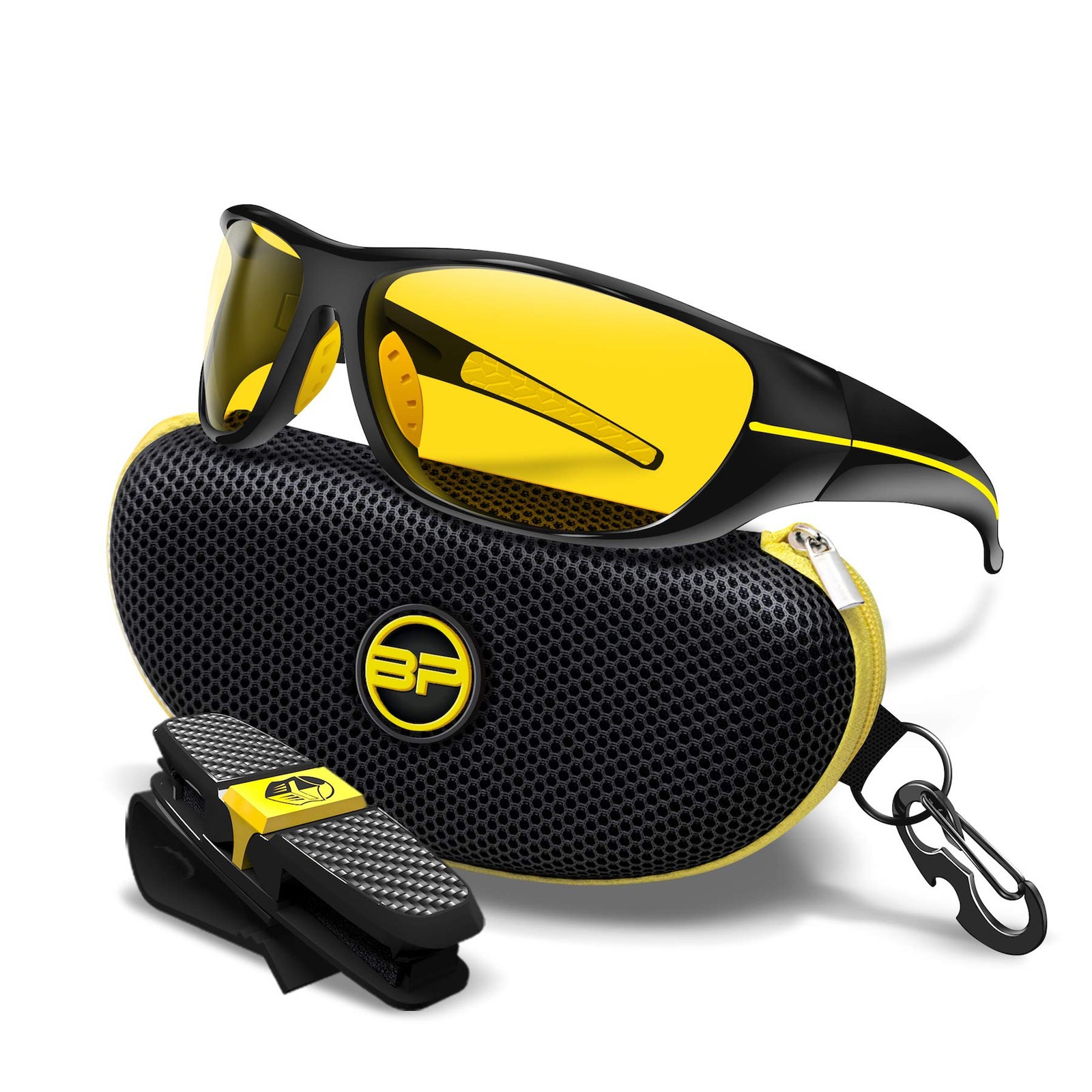 BLUPOND Night Driving Glasses - Chopper - Semi Polarized Night Driver Clear V...