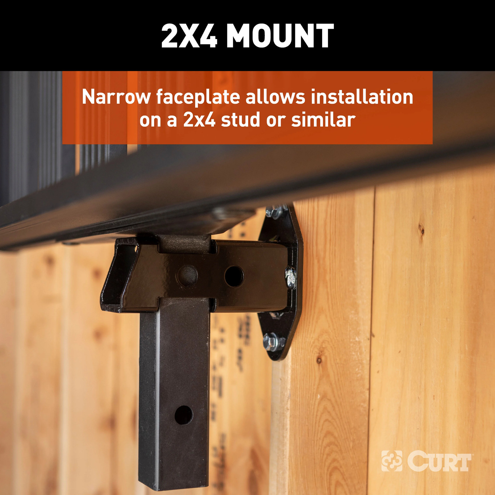 CURT 45069 Trailer Hitch Accessory Wall Mount Storage 2-Inch Receiver