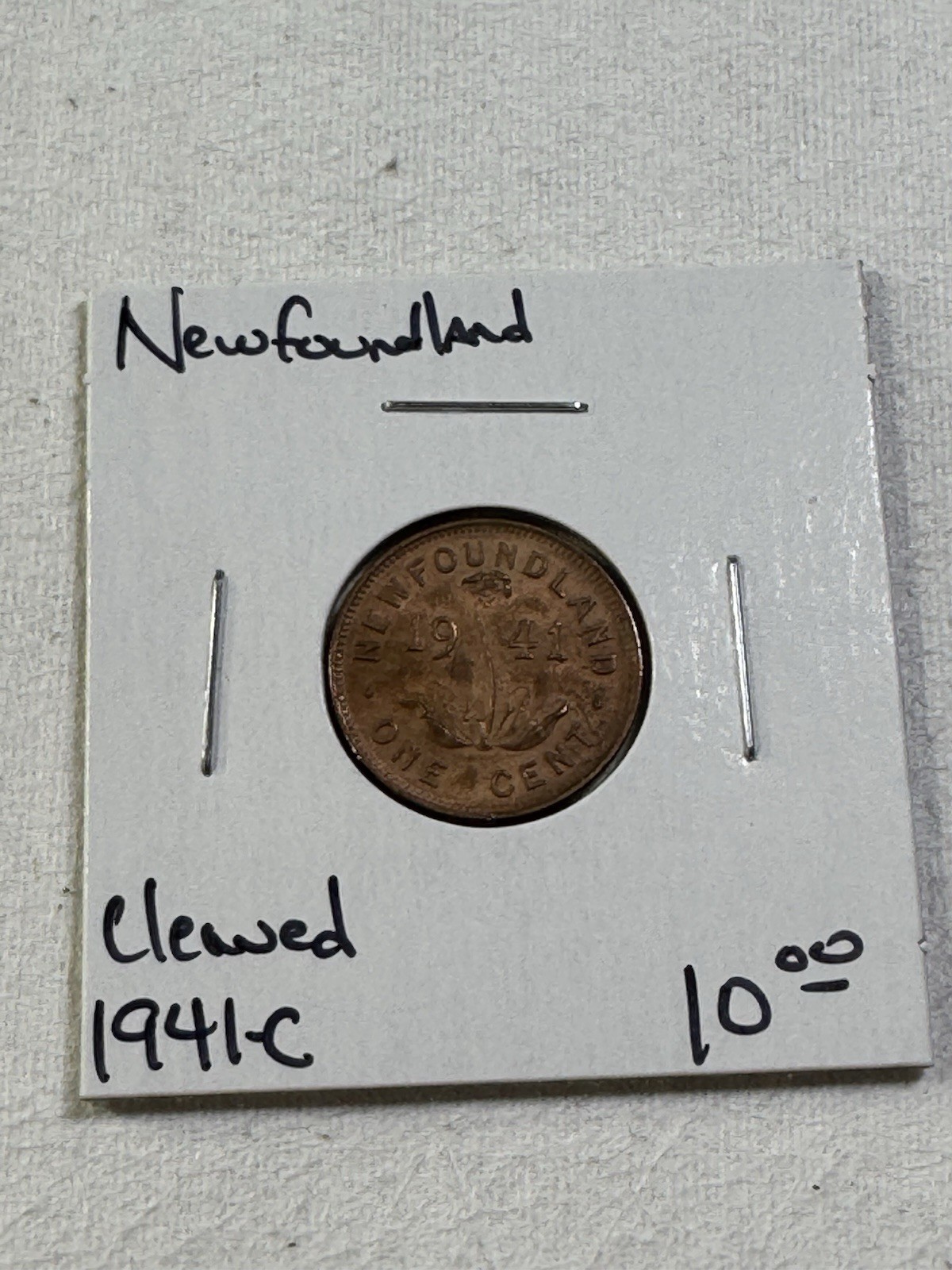 1941-C Newfoundland 1 Cent Coin Cleaned