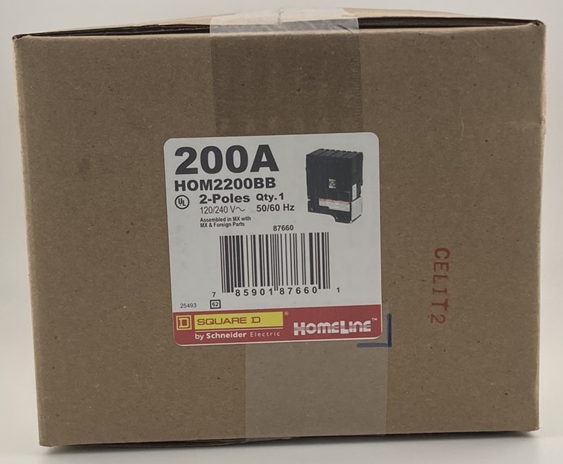 Square D Homeline HOM2200BB 200 Amp 2-Pole Circuit Breaker - NEW & SHIPS FAST!