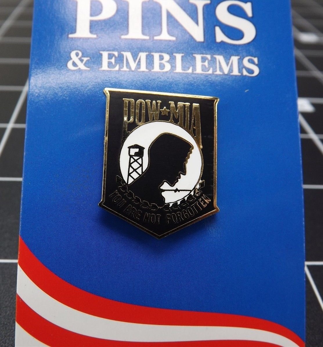 FREE SHIP Lapel Pin POW MIA You Are Not Forgotten 1"