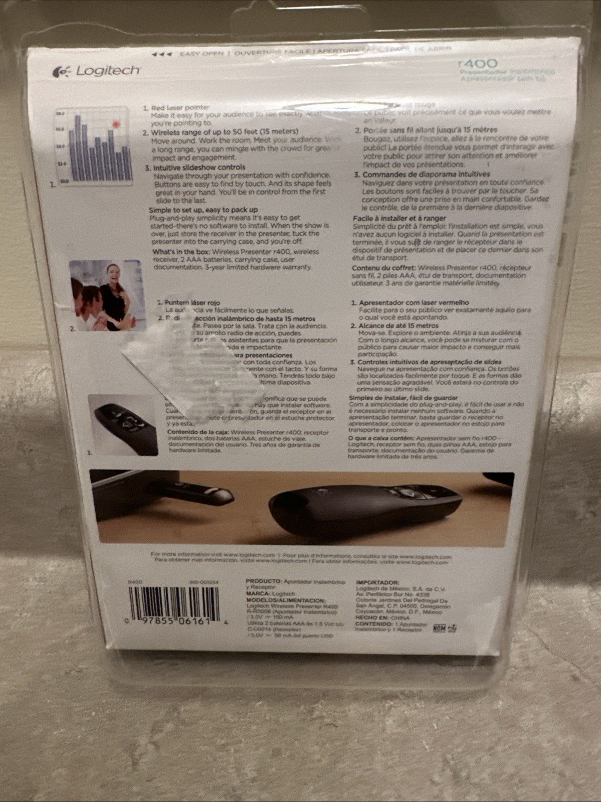 Logitech r400 Wireless Presenter Remote Control, Black "C7E"