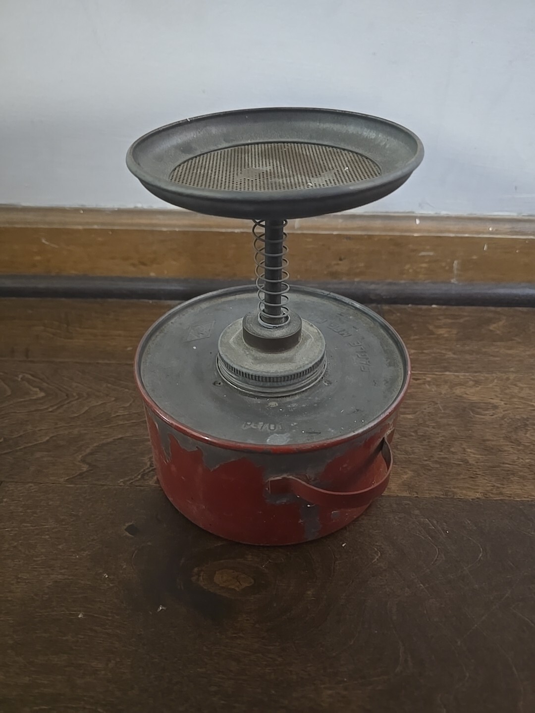 EAGLE P701 Plunger Can,1 qt.,Galvanized Steel,Red 4T038