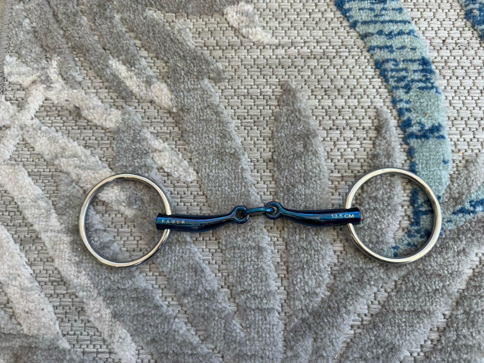 5.25” 135mm Fager Carl Titanium Loose Ring Snaffle Bit Mouthpiece