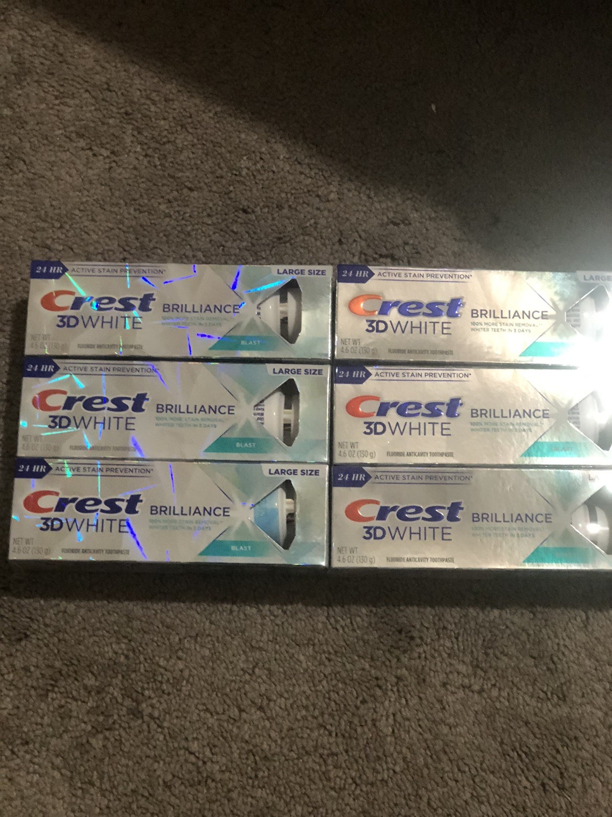 6 Pack Crest 3D White Fluoride Toothpaste - Brilliance 4.6OZ 09/27