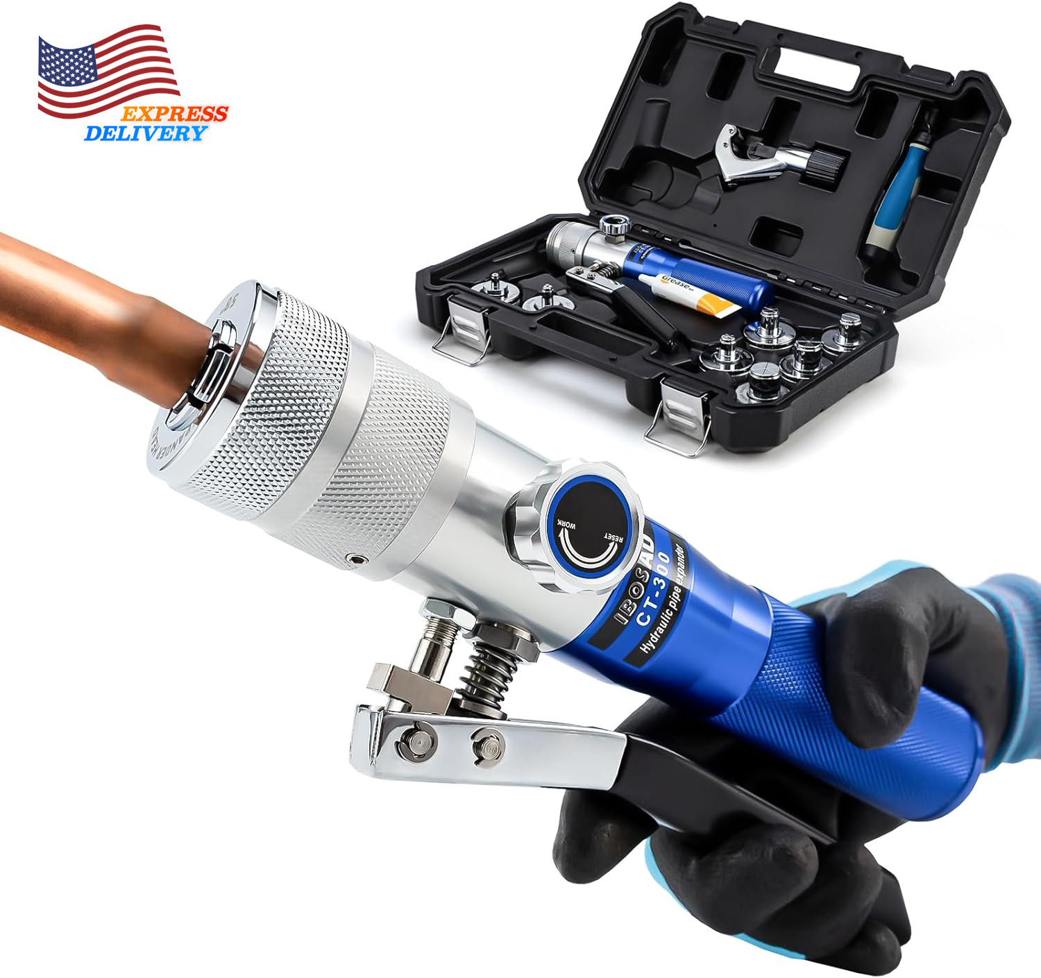 HVAC Hydraulic SWAGING Tool Kit for Copper Tubing Expanding 3/8 Inch to 1-1/8 In