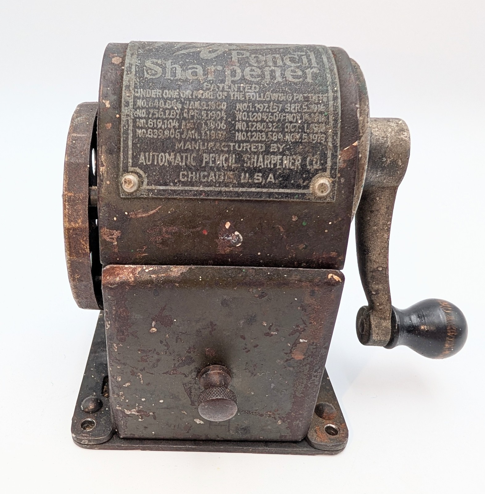 Vintage Wizard Automatic Pencil Sharpener Early 1900's Wall or Desk Mount