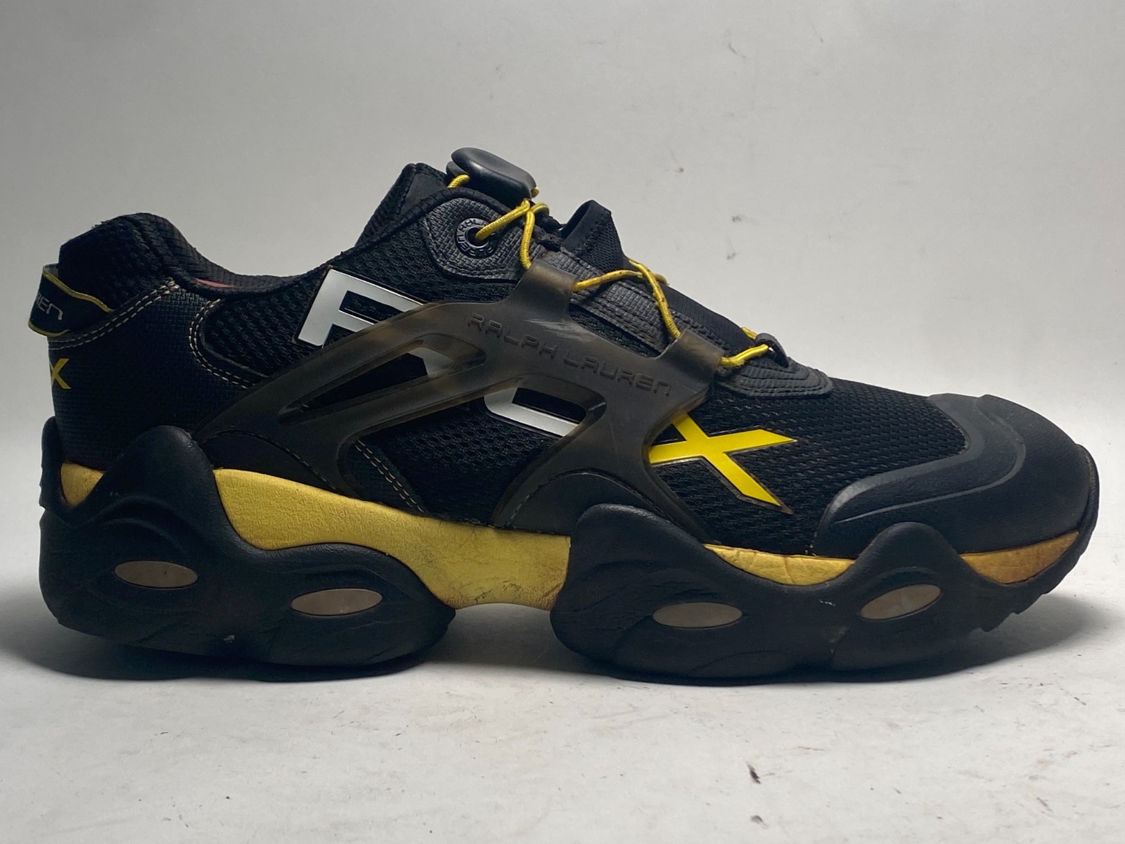 Y2K Ralph Lauren RLX Xtreme Men's Size US 9D Athletic Sport Shoes Black Yellow