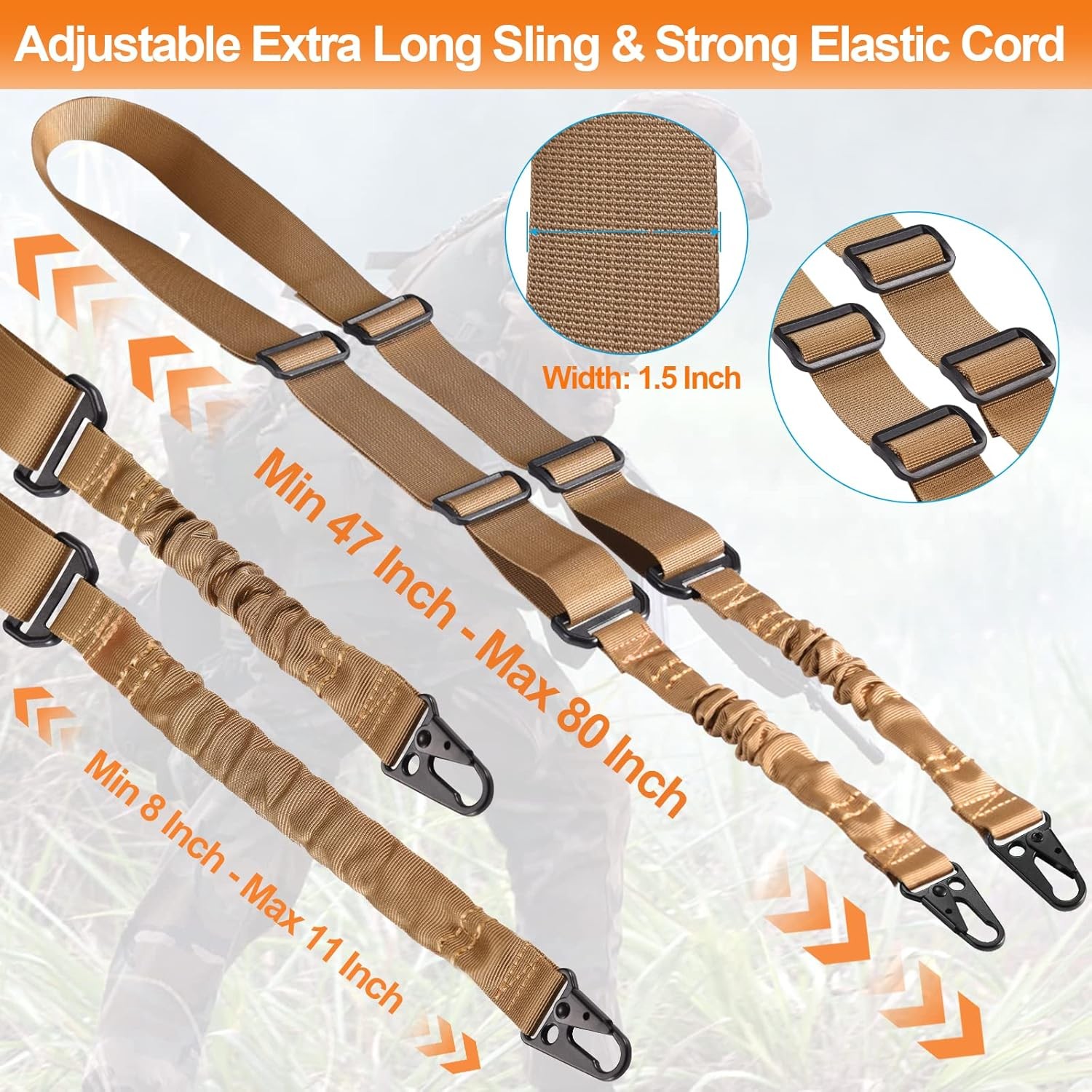 Tactical 2 Point Rifle Sling Quick Release Gun Sling Shoulder Padded Adjustable