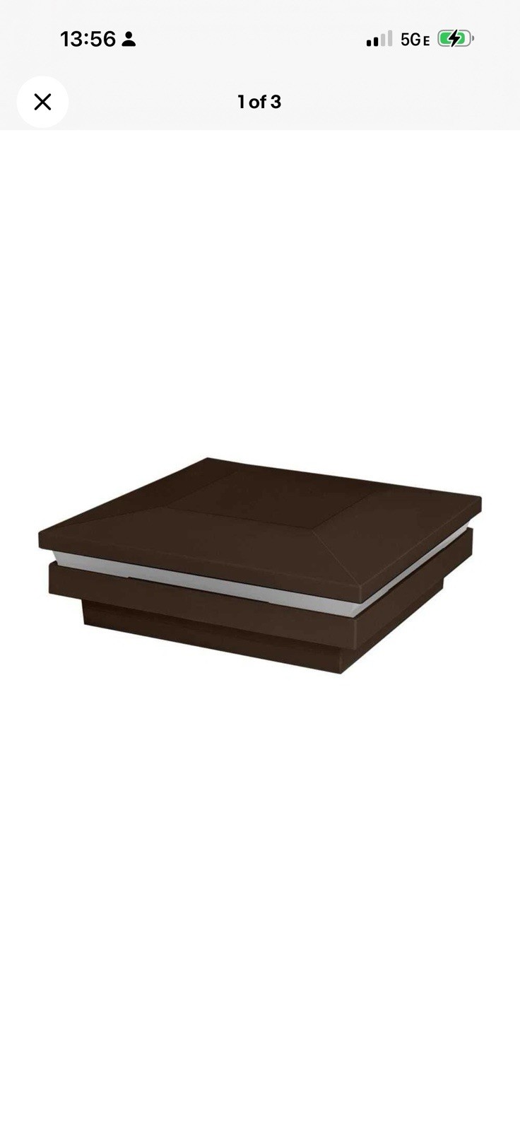 Set Of 4 Fiberon 4 in. x 4 in. Brown Integrated LED Flat Halo Deck Post Light