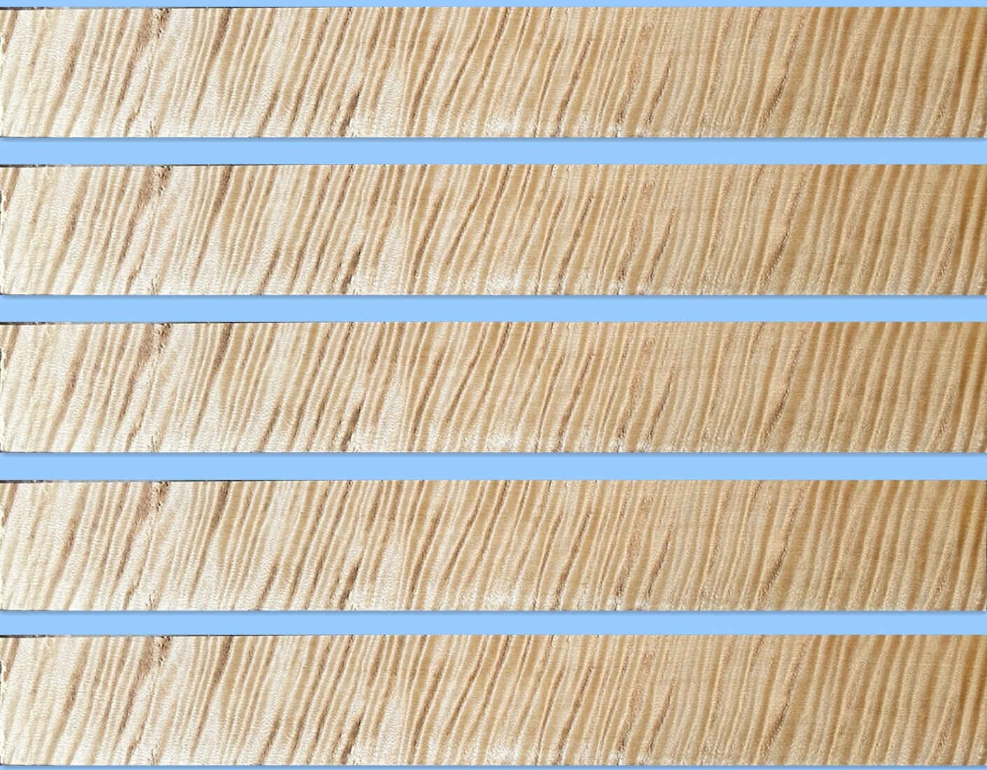 1PC 5A Ripple Maple Wood Acoustic Guitar Fretboard 23 3/8" x 3 1/8" x5/16"