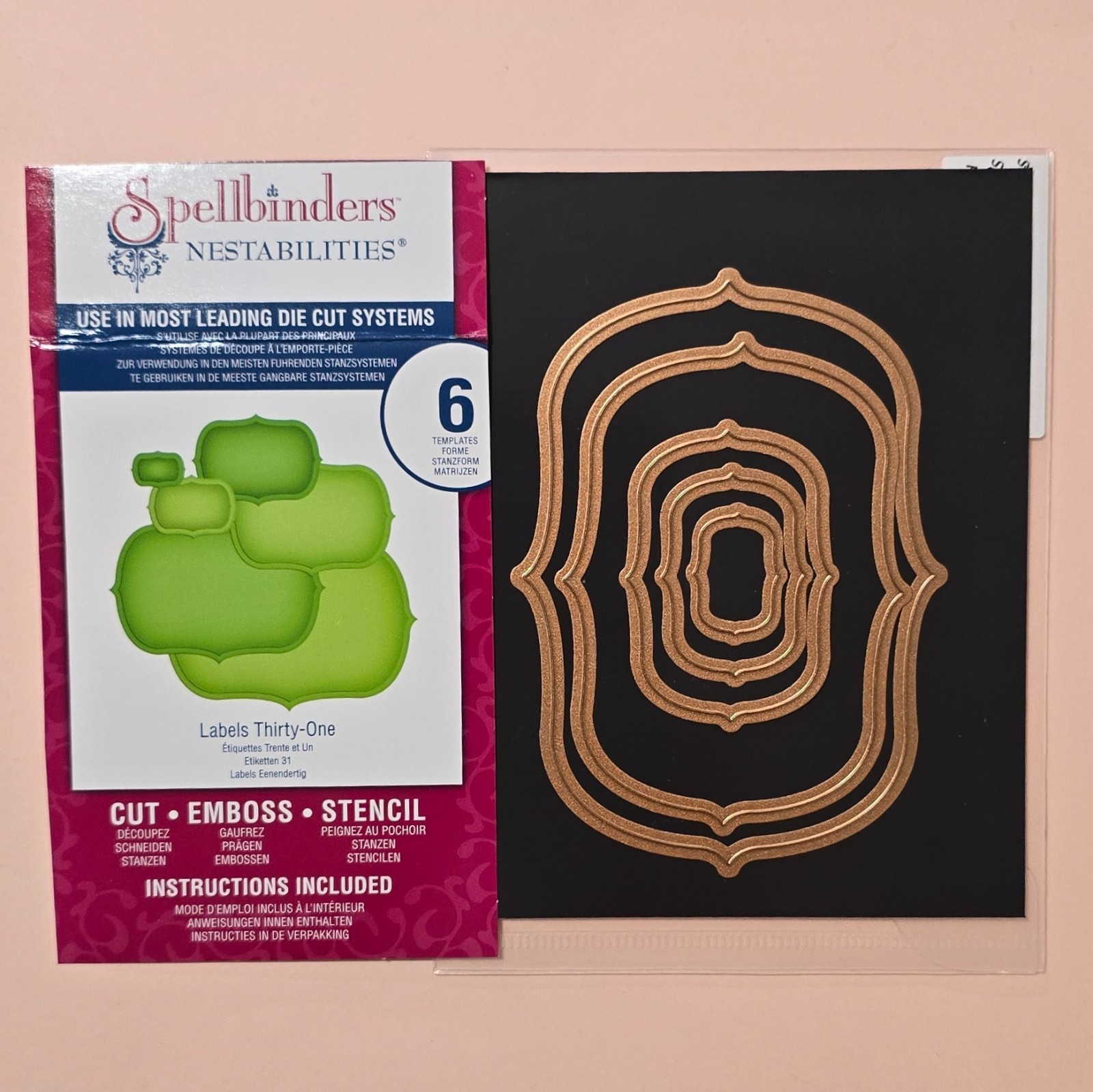 Spellbinders Nestabilities Labels 31 Cut & Emboss Dies S4-406