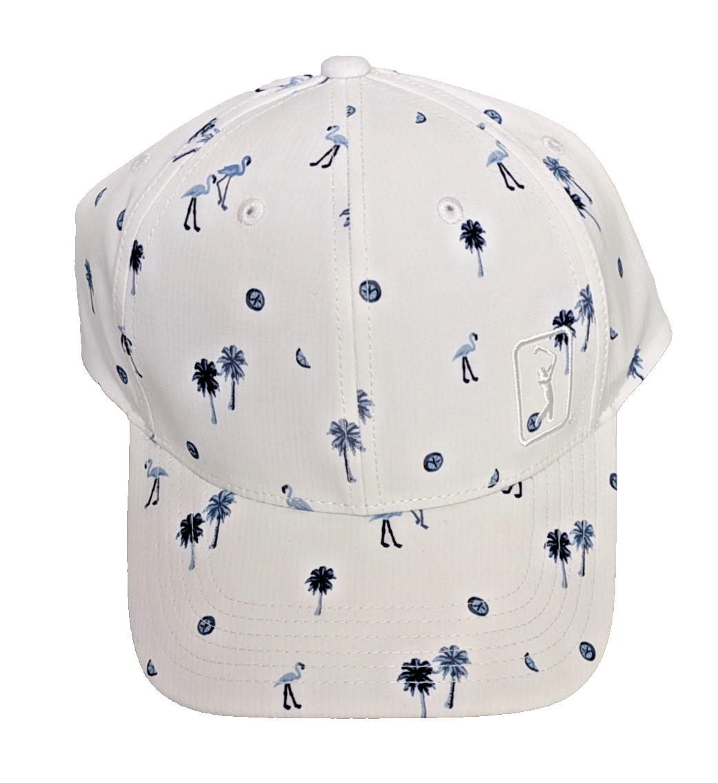 Pro PGA White Structured One Size Adjustable Golf Hat PGA Tour