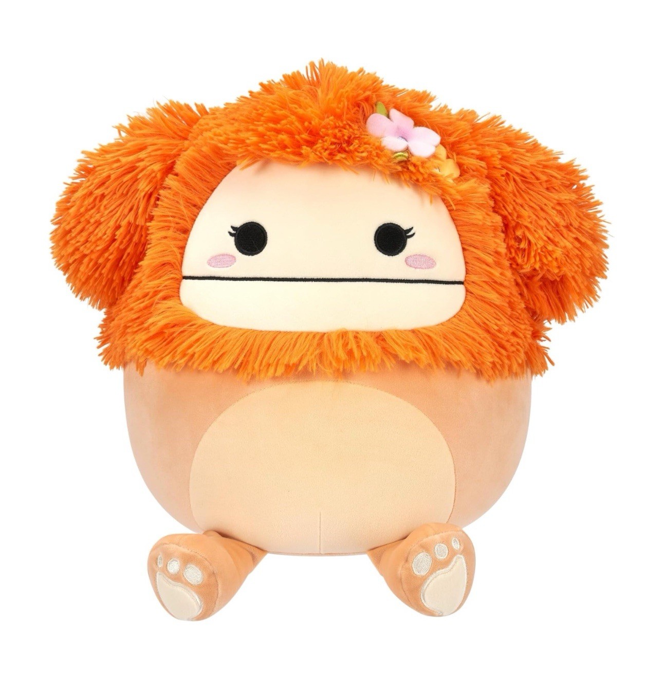 Squishmallows Shasta Peach Bigfoot with Tropical Flower Plush 12" NIB