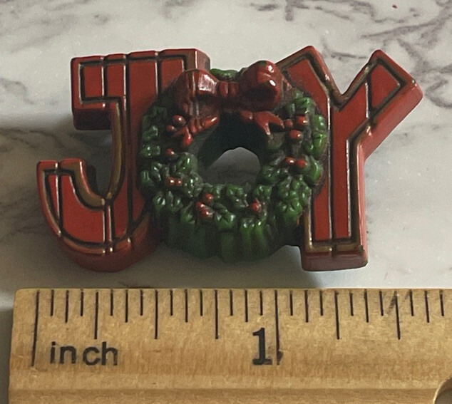 Vintage Christmas Joy 1-1/2" Hallmark Lapel Pin Brooch YG-56