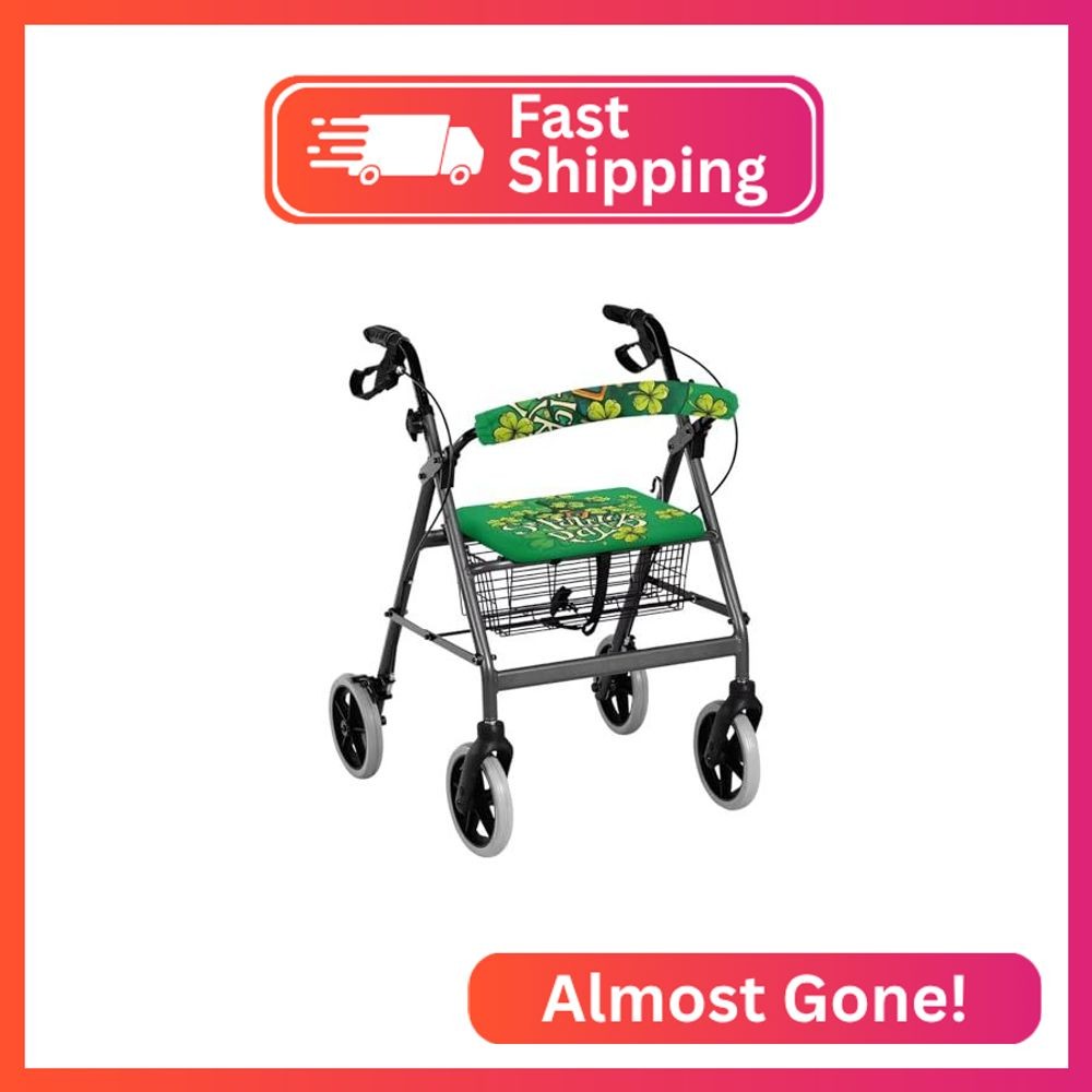 LedBack Walker Accessories St Patricks Day Green Hat Rollator Walker Seat and Ba