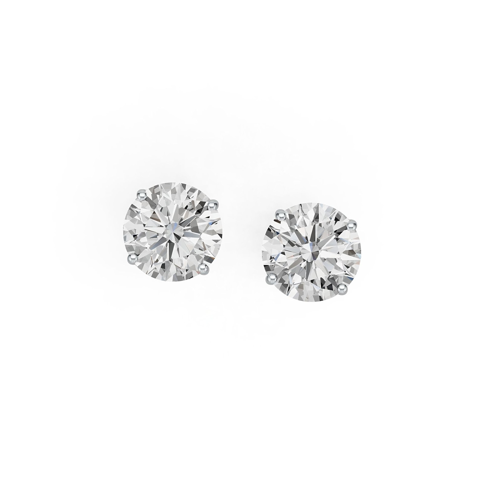Sterling Silver Semi Mount Earrings Setting Round RD 7.5mm Stud