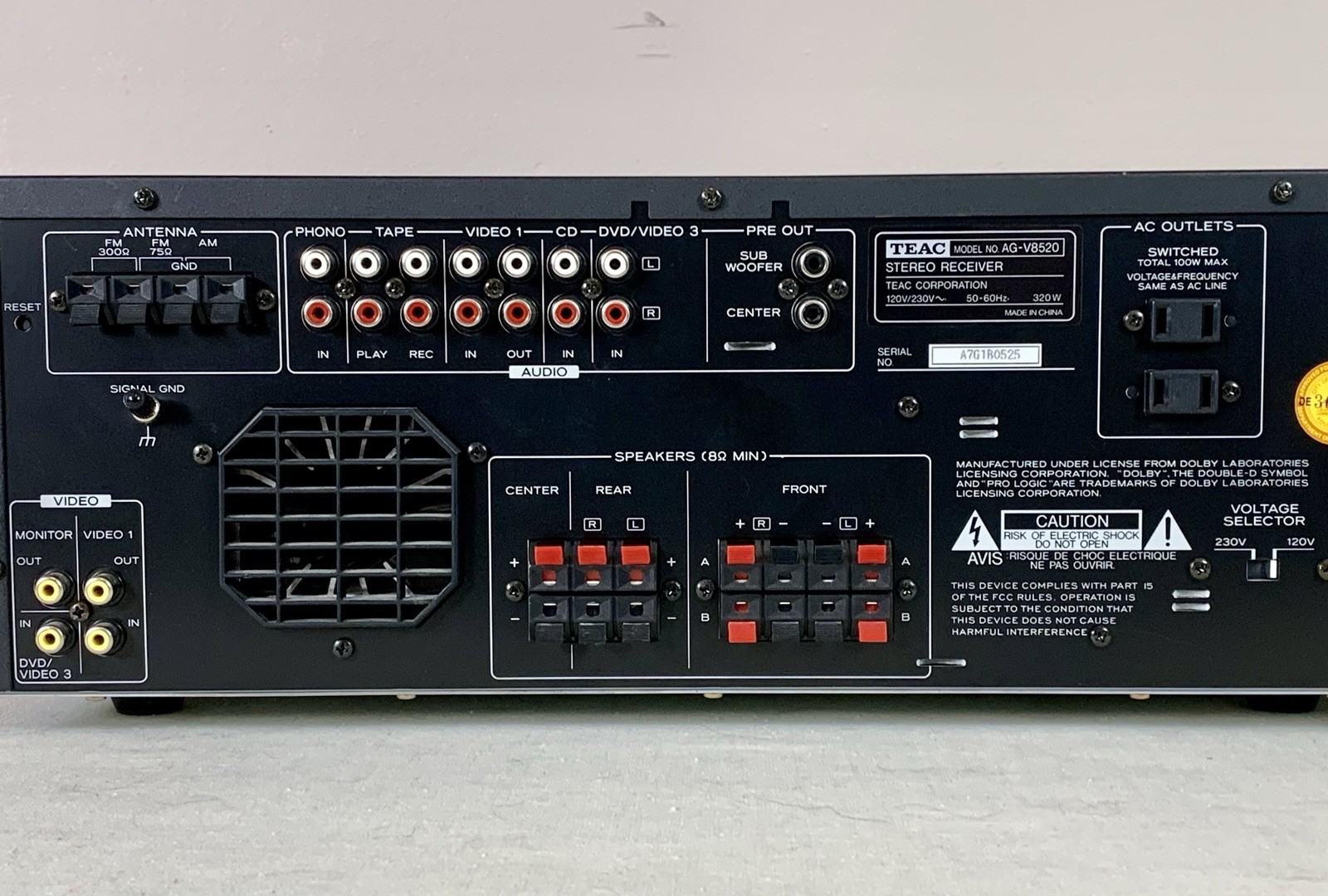 TEAC AG-V8520 Audio/video Surround Receiver bundle, Tested, Guaranteed.