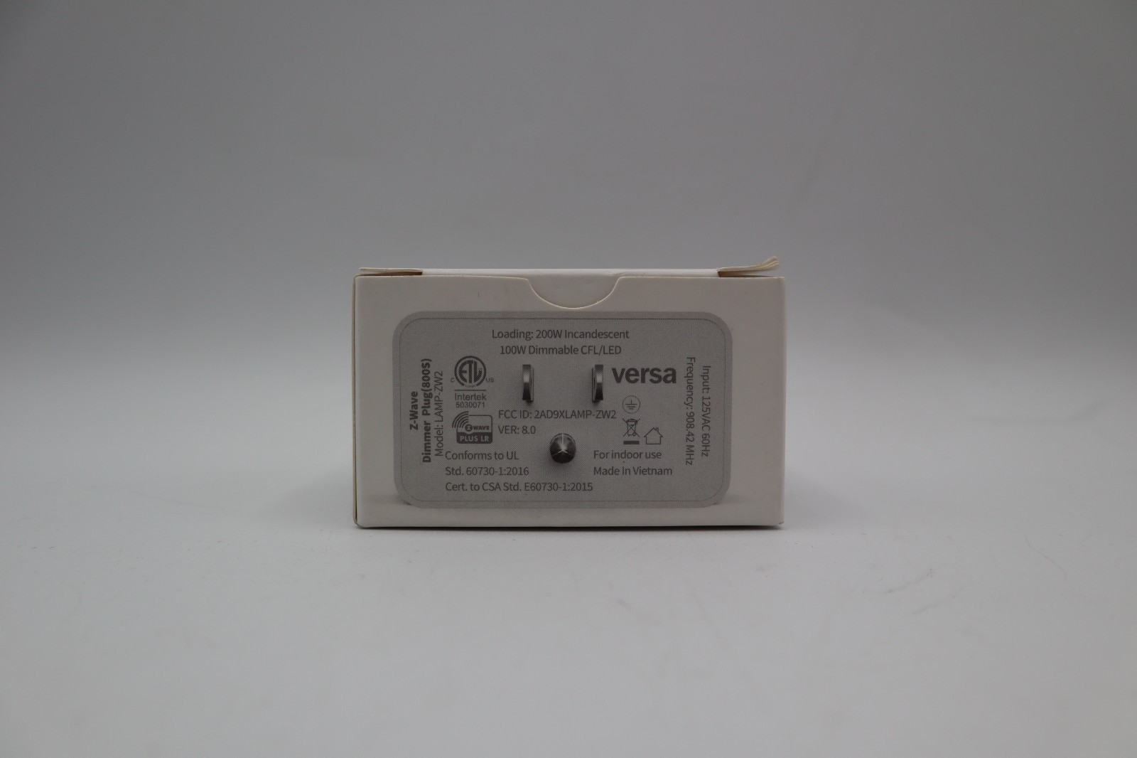 Versa LAMP-ZW2 Z-Wave Plus LR Lamp Dimmer Plug S2 Smart Lighting Control