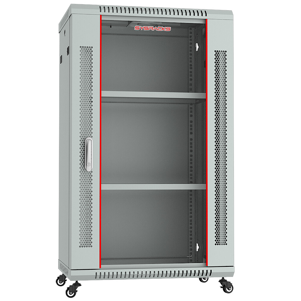 18U Wall Mount Server Rack Data Enclosure Network Cabinet GRAY IT 24" Depth