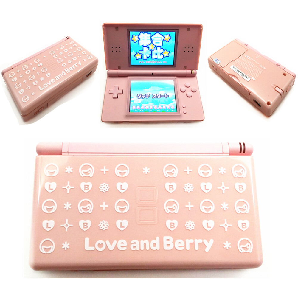 Pink LOVE&Berry Retrofit Nintendo DS Lite Game Console NDSL Video Game System