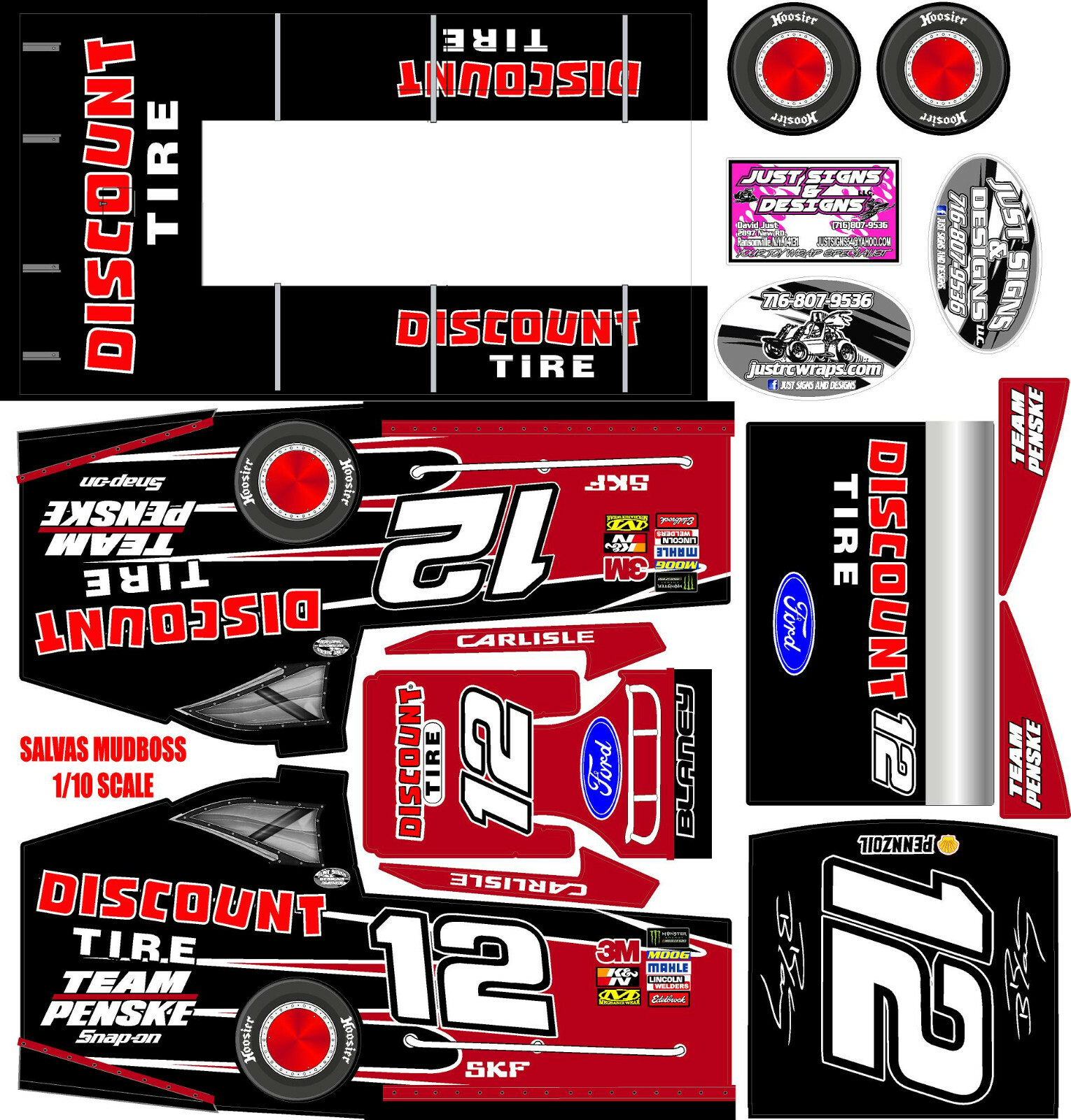 SALVAS MUDBOSS TRAXXAS SLASH BLANEY FANTASY THEME WRAP KIT