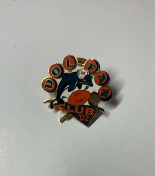 RARE Miami Dolphins DolFan Lapel Pin 2002 - 1" x 1"