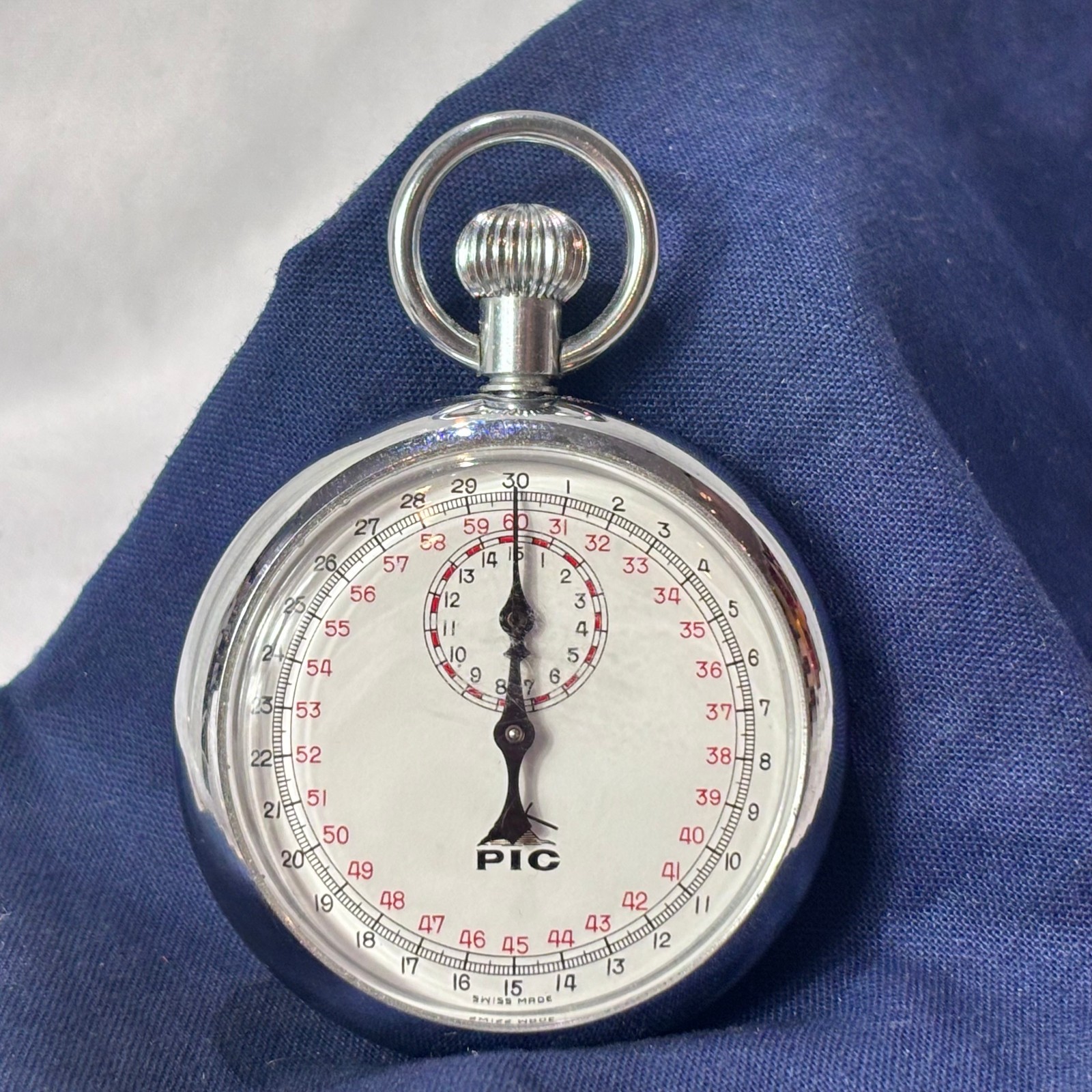 Swiss Made PIC Stopwatch Push Button Timer Works