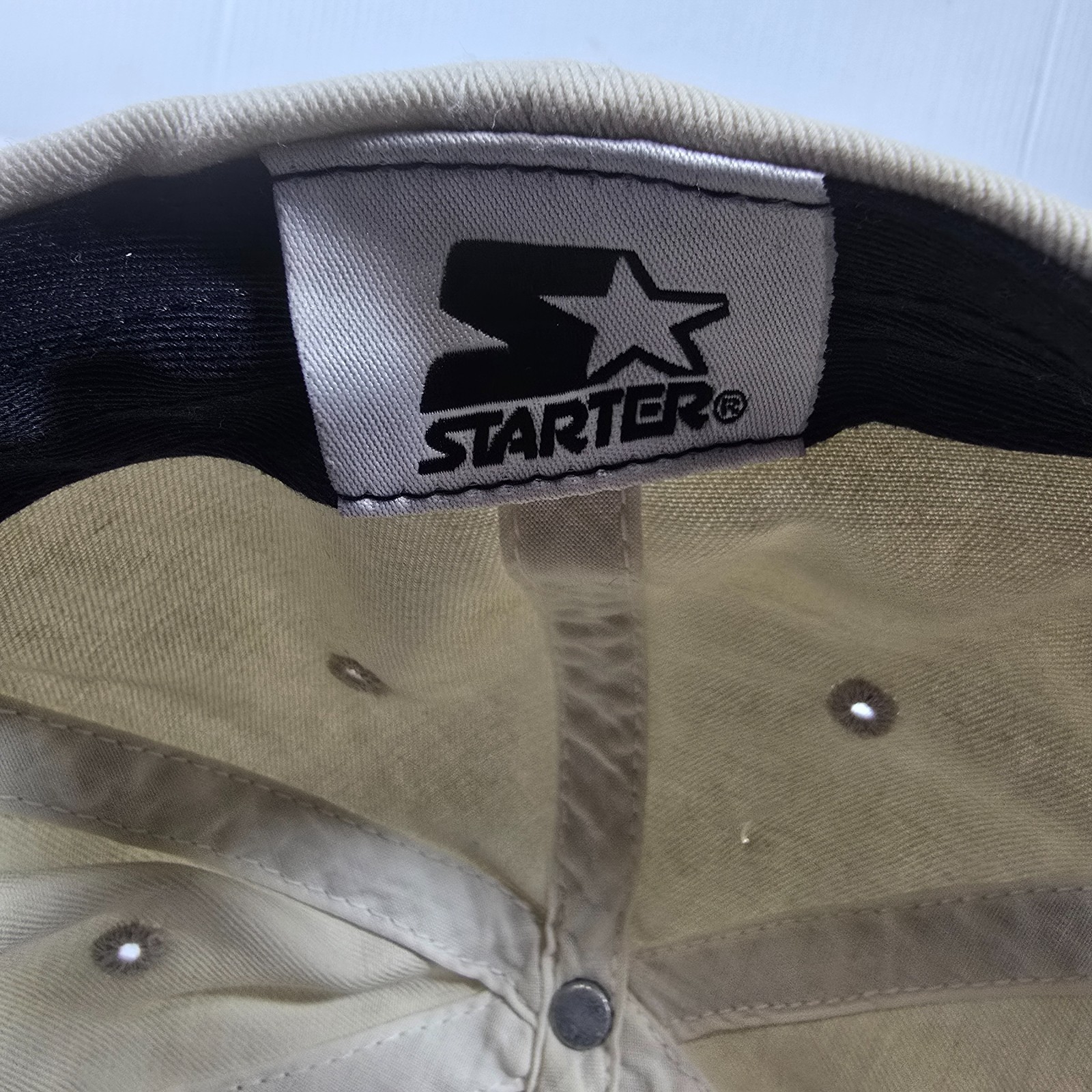 Youth Starter Authentic Baseball Hat, Beige Strap Back OSFA