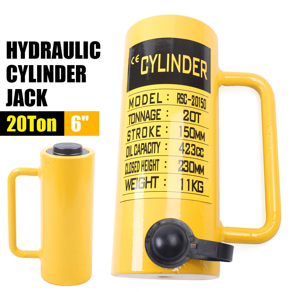 20/50 Ton Hydraulic Cylinder Jack 4"/6" inch Stroke Single Acting Solid Ram Jack