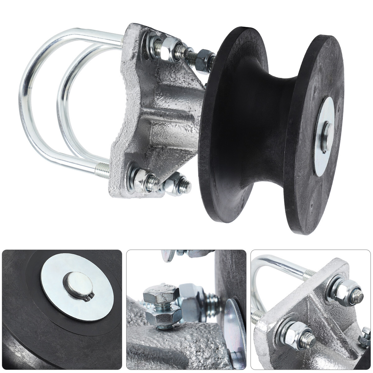 (2 Pack) 4" Round Post x 2 1/2" Round Gate Frame Premium Nylon Cantilever Roller