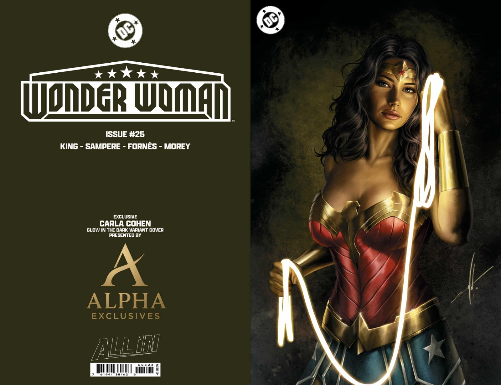 WONDER WOMAN #25 CARLA COHEN NYCC FOIL AND GLOW IN THE DARK VARIANTS! NM  CHOOSE