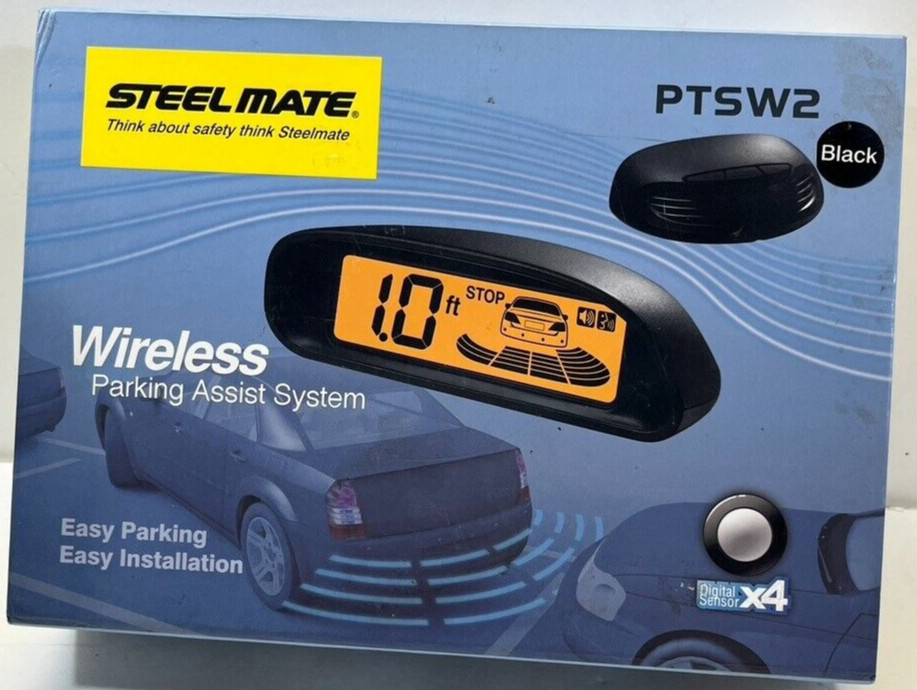 Steel Mate Wireless Parking Assist System PTSW2 Black - 4 Sensors